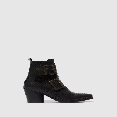 Black Fly London Buckle Women's Ankle Boots | USA76PDOT