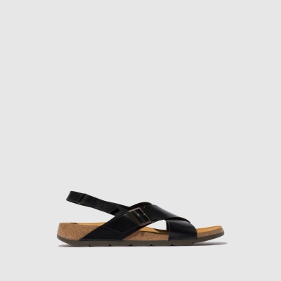 Black Fly London Crossover Women's Sandals | USA84JAYE