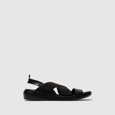 Black Fly London Crossover Women's Sandals | USA95AVZM