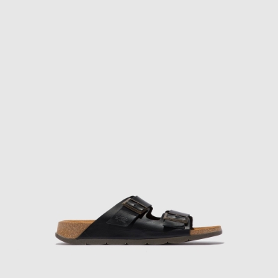 Black Fly London Open Toe Women's Mules | USA18PRBV