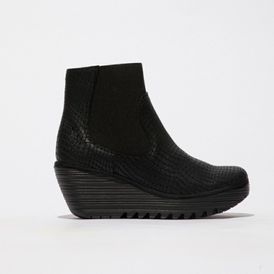 Black Fly London Pull On Women's Wedge | USA40BSUL