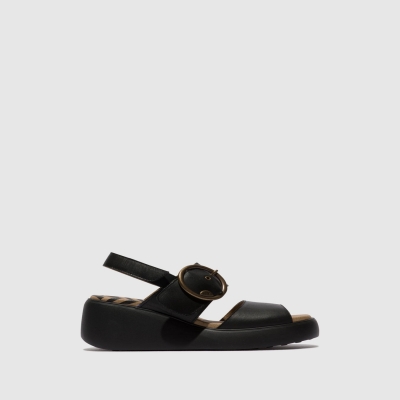 Black Fly London Sling-Back Women's Sandals | USA30EPKI