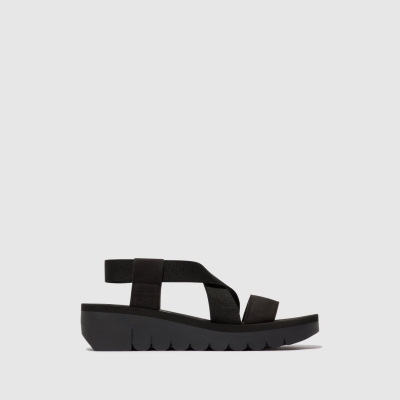 Black Fly London Sling-Back Women's Sandals | USA74UCTJ