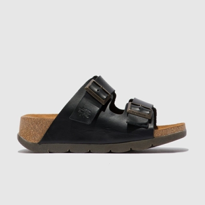 Black Fly London Upper Leather Women's Sandals | USA26GDHL