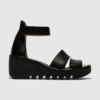 Black Fly London Upper Leather Women's Sandals | USA57EDJM