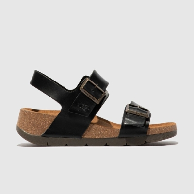 Black Fly London Upper Leather Women's Sandals | USA80KLUG