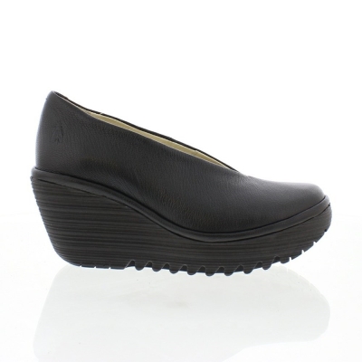 Black Fly London Upper Leather YAZ Women's Wedge | USA48QIUK