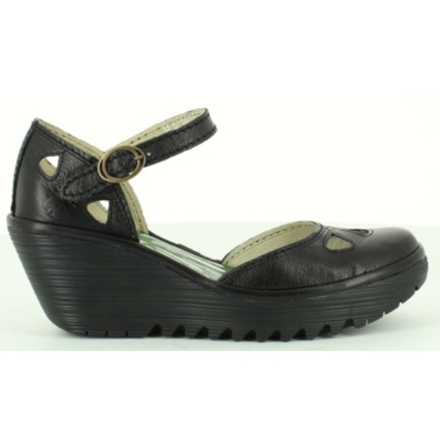 Black Fly London Upper Leather Yuna Women's Wedge | USA91AZIC