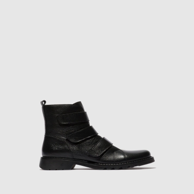 Black Fly London Velcro Women's Ankle Boots | USA38KWMC