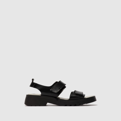 Black Fly London Velcro Women's Sandals | USA64COHD