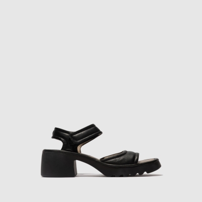 Black Fly London Velcro Women's Sandals | USA75HDWF