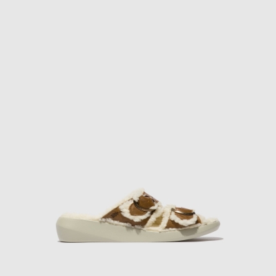 Brown Fly London Slip-on Women's Sandals | USA78IOSD