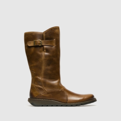 Brown Fly London Zip Up MES 2 Women's Boots | USA08LRKS