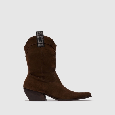 Chocolate Fly London Zip Up Women's Boots | USA19SHAZ