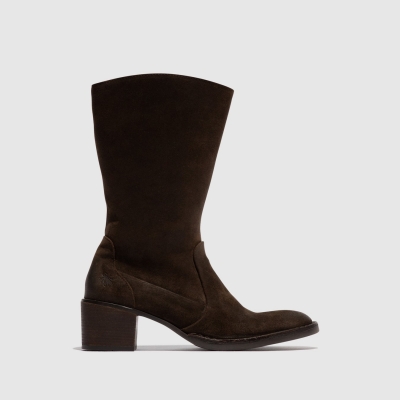 Coffee Fly London Zip Up Women's Boots | USA96XVNT