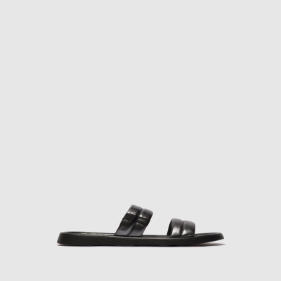 Deep Grey Fly London Flat Women's Sandals | USA42IWKR