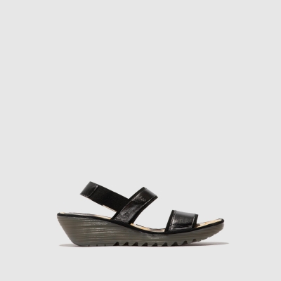 Deep Grey Fly London Sling-Back Women's Sandals | USA10SYHW