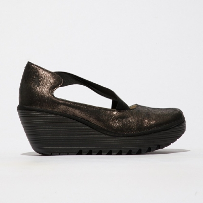 Deep Grey Fly London Upper Leather Women's Wedge | USA93LZUX