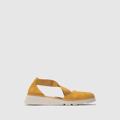 Deep Yellow Fly London Elasticated Women's Trainers | USA12ZFSA