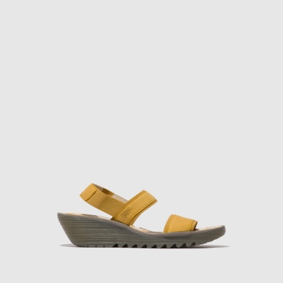 Deep Yellow Fly London Sling-Back Women's Sandals | USA42HXNW