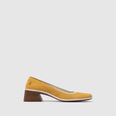 Deep Yellow / White Fly London Classic Women's Pumps Shoes | USA47LGFT