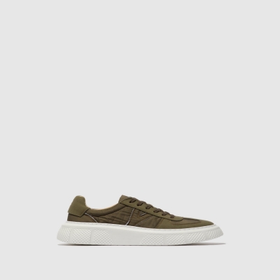 Khaki Fly London Lace-up Men's Trainers | USA03GOES