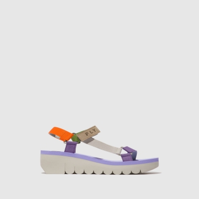 Multicolorcolor / Viola Fly London Velcro Women's Sandals | USA49NUFM