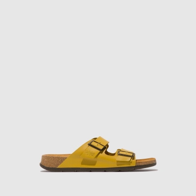 Mustard Fly London Buckle Women's Sandals | USA43CGBR