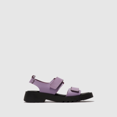 Purple Fly London Velcro Women's Sandals | USA86SDNT