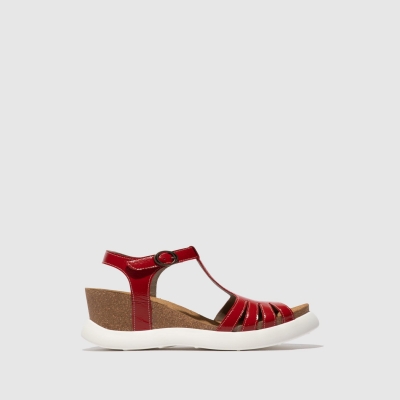 Red Fly London T-Strap Women's Sandals | USA67USKP