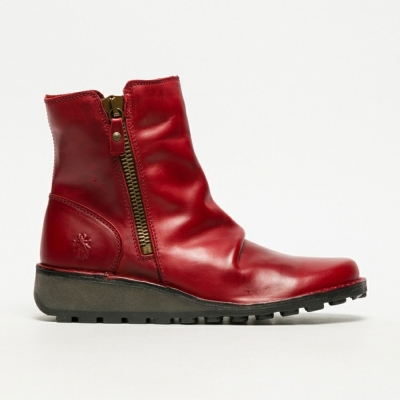 Red Fly London Upper Leather Women's Ankle Boots | USA67KEMO