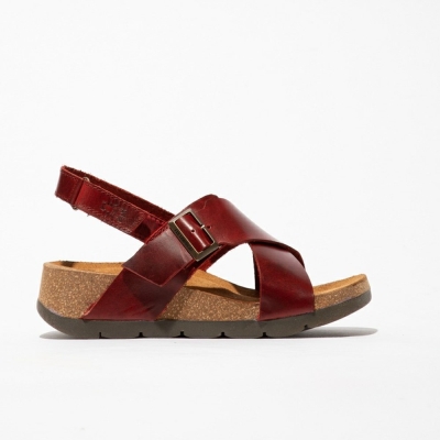 Red Fly London Upper Leather Women's Sandals | USA95KNXE