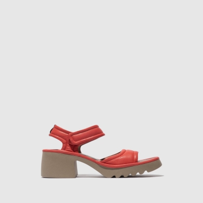 Red Fly London Velcro Women's Sandals | USA20KNGM