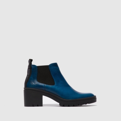 Royal Blue Fly London Chelsea Women's Ankle Boots | USA08QCMU