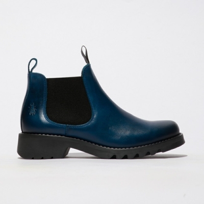 Royal Blue Fly London Pull On Women's Ankle Boots | USA75OVQE