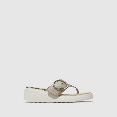 Silver Fly London Buckle Women's Mules | USA71CVZA