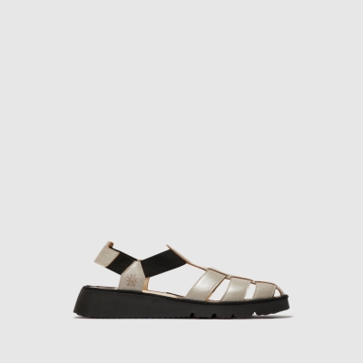 Silver Fly London T-Strap Women's Sandals | USA04NVWJ