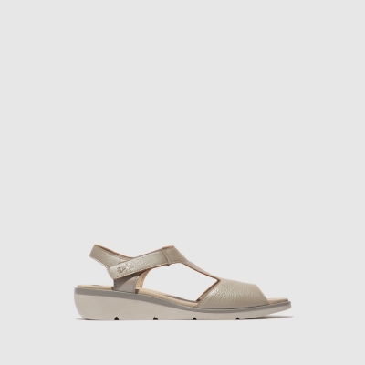 Silver Fly London T-Strap Women's Sandals | USA61CIZO