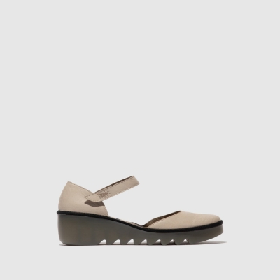 Silver Gray Fly London Ankle Strap Women's Sandals | USA31SHPY