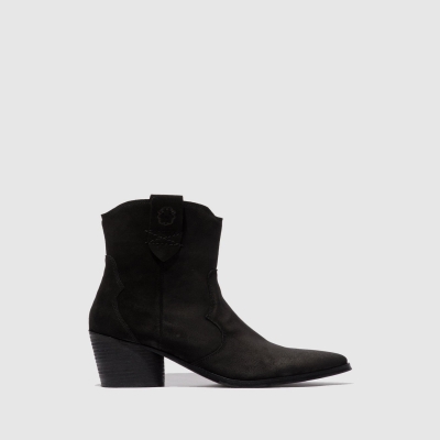 Suede Black Fly London Zip Up Women's Ankle Boots | USA62XDPF