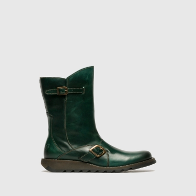 Turquoise Green Fly London Buckle MES 2 Women's Boots | USA40OJCV