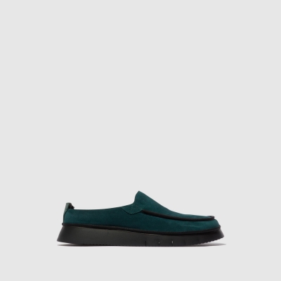 Turquoise Green Fly London Closed Women's Mules | USA97IVQD