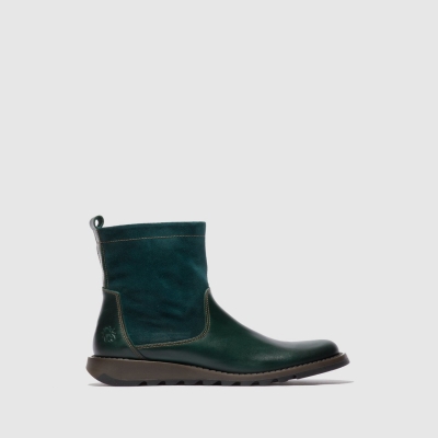 Turquoise Green Fly London Zip Up Women's Boots | USA38MJIP