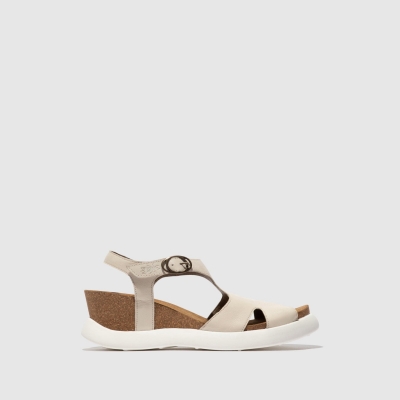 White Fly London Buckle Women's Sandals | USA65IGPO