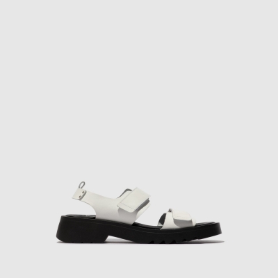 White Fly London Velcro Women's Sandals | USA43ZIYW