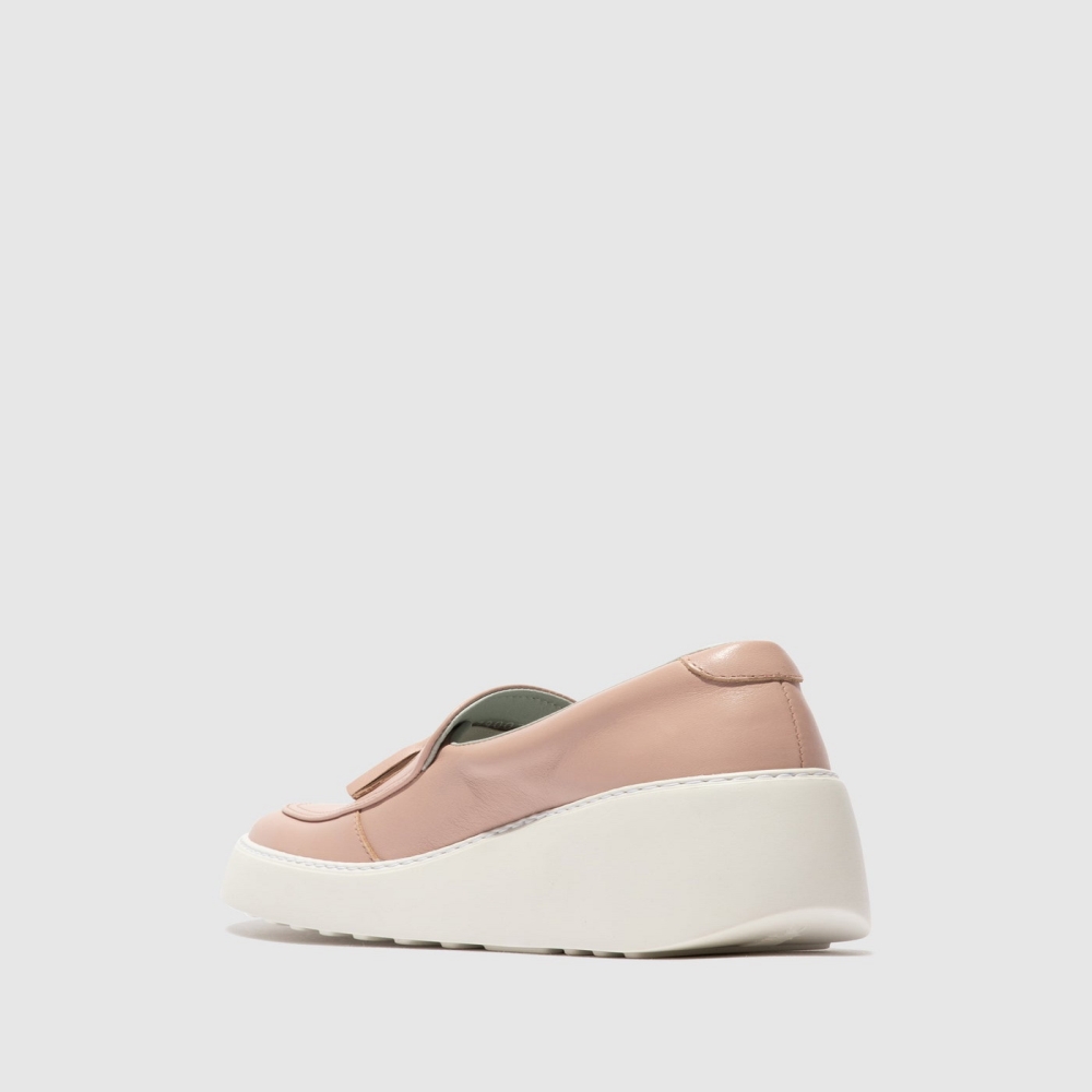 Beige Fly London Slip-on Women's Trainers | USA63CWOV