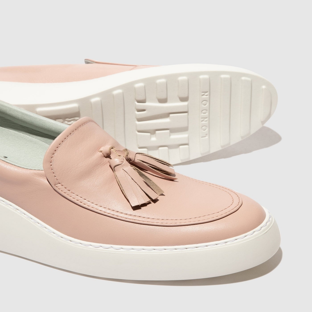 Beige Fly London Slip-on Women's Trainers | USA63CWOV