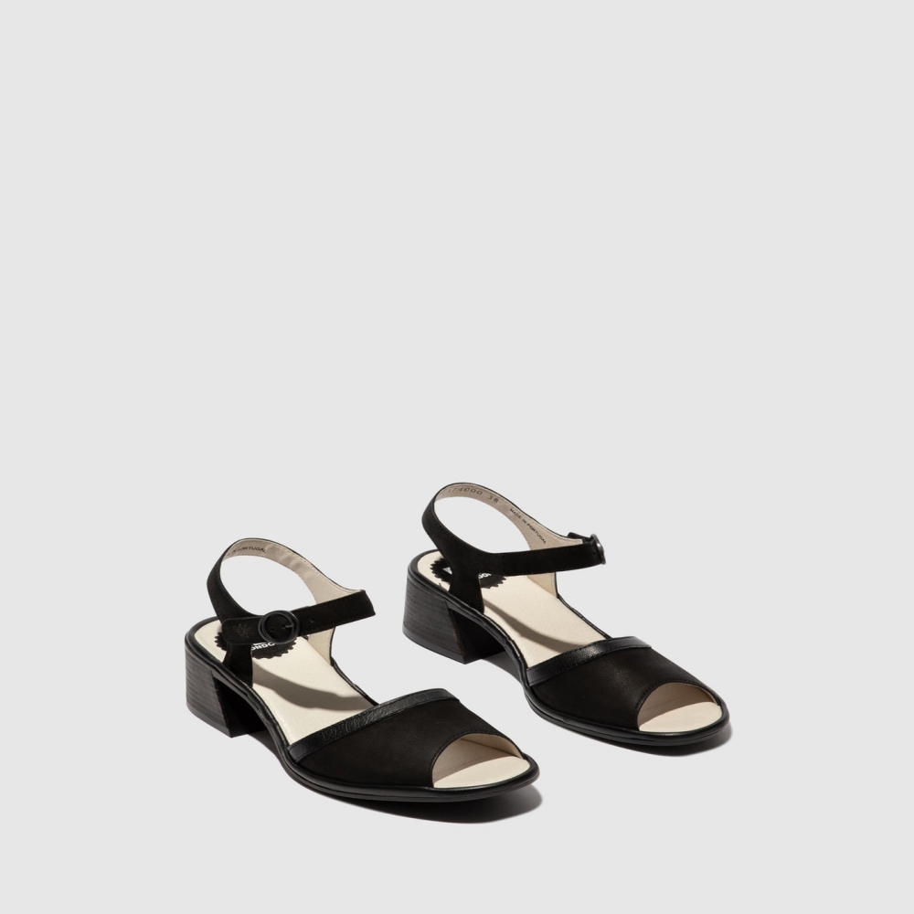 Black Fly London Ankle Strap Women's Sandals | USA34LTEY