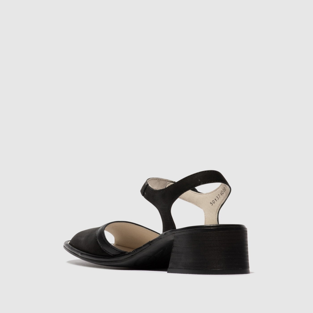 Black Fly London Ankle Strap Women's Sandals | USA34LTEY