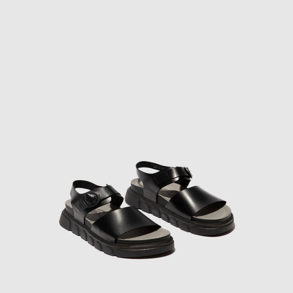 Black Fly London Ankle Strap Women's Sandals | USA35XWJC